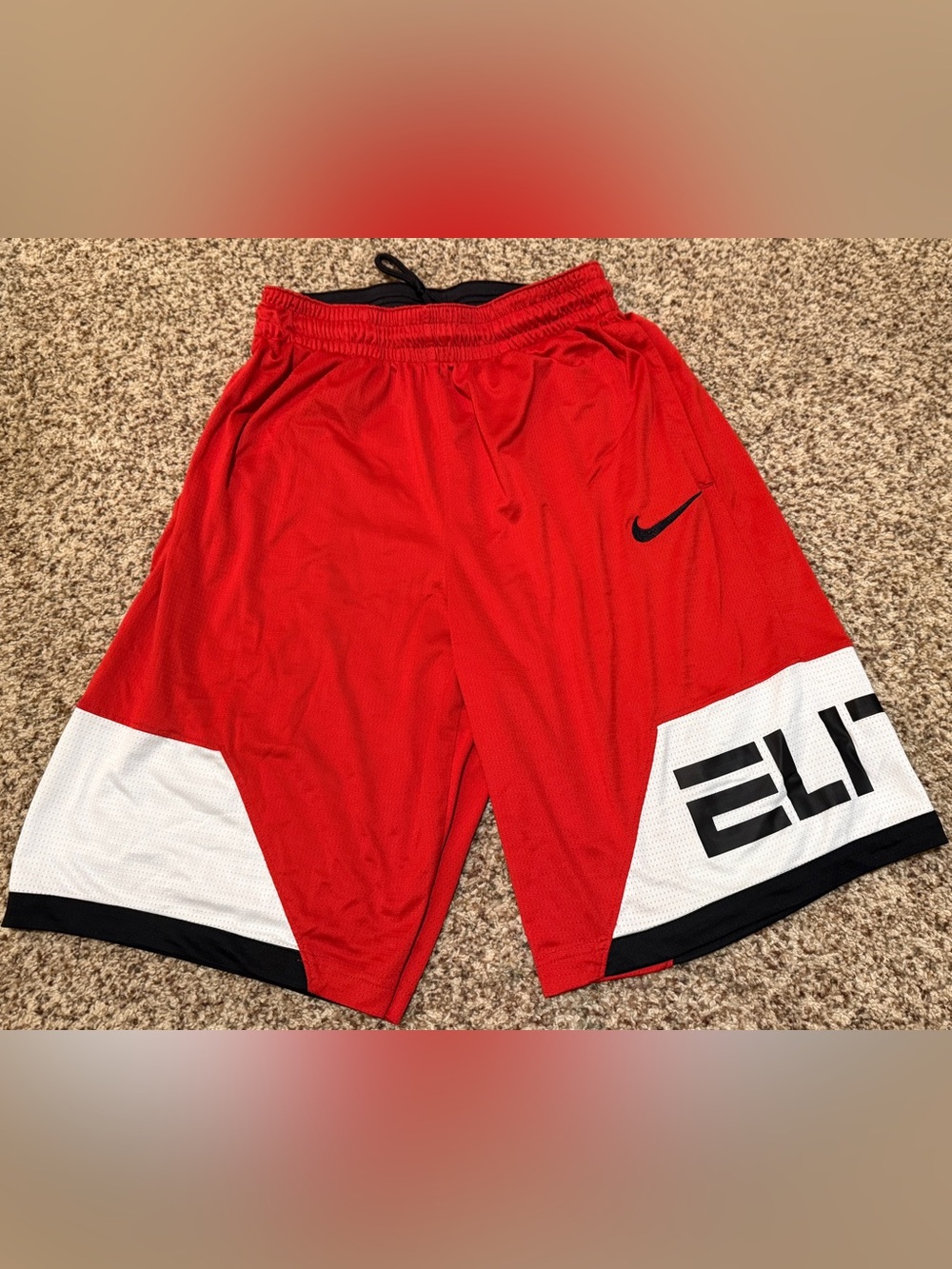 Nike Elite Dri-Fit Red Long Basketball Athletic Shorts Mens Small